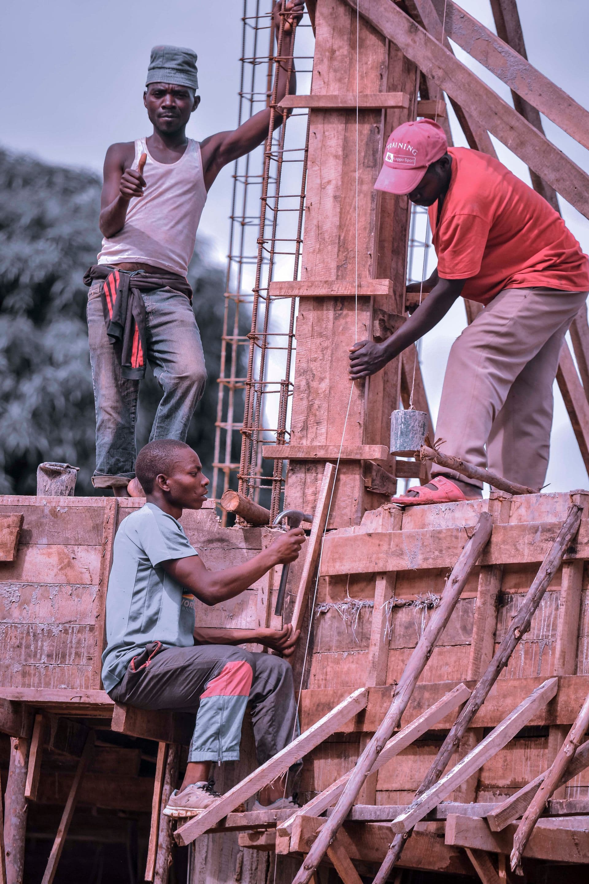 Site worker in protective gear