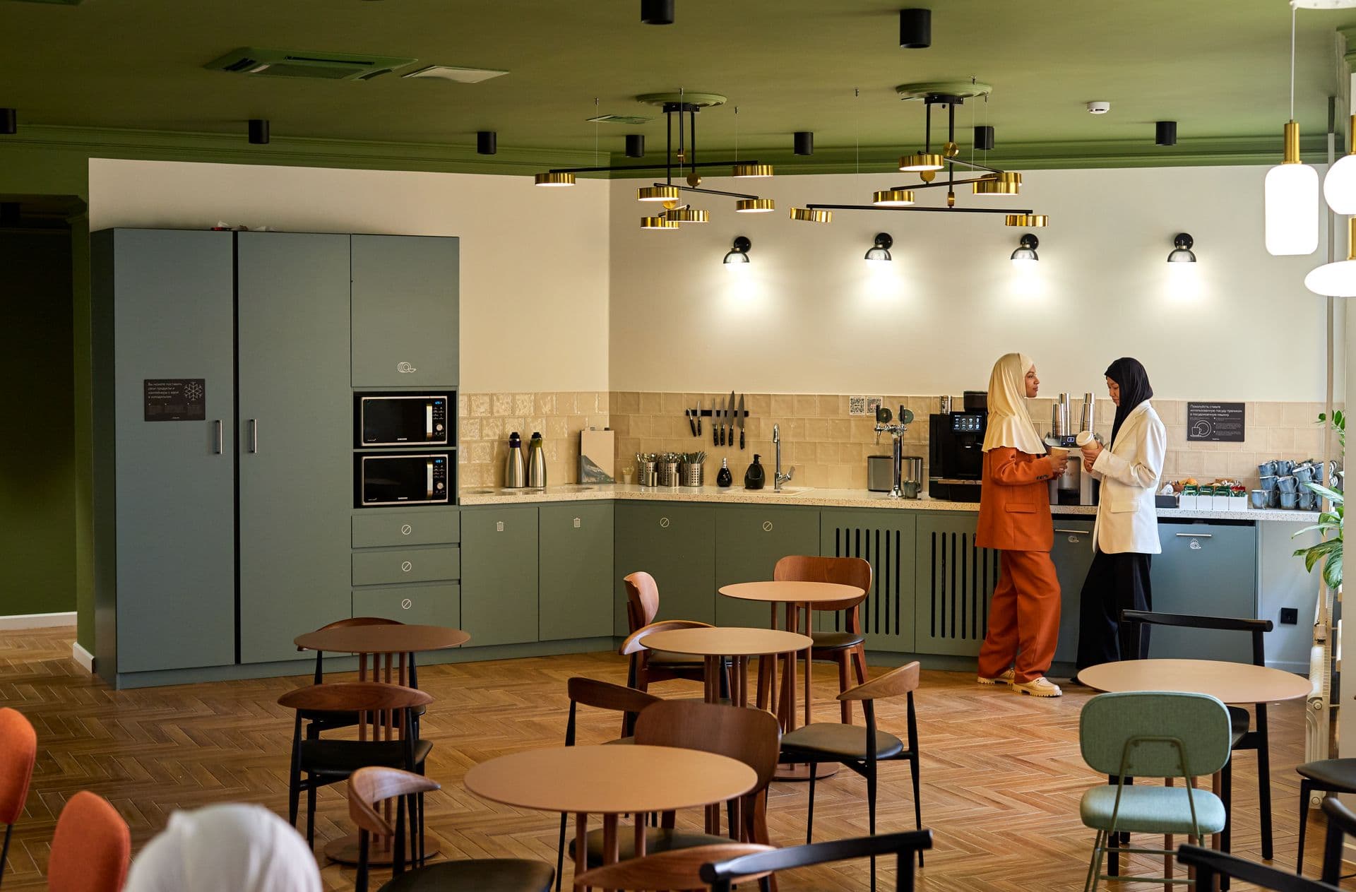 The office kitchen between meetings