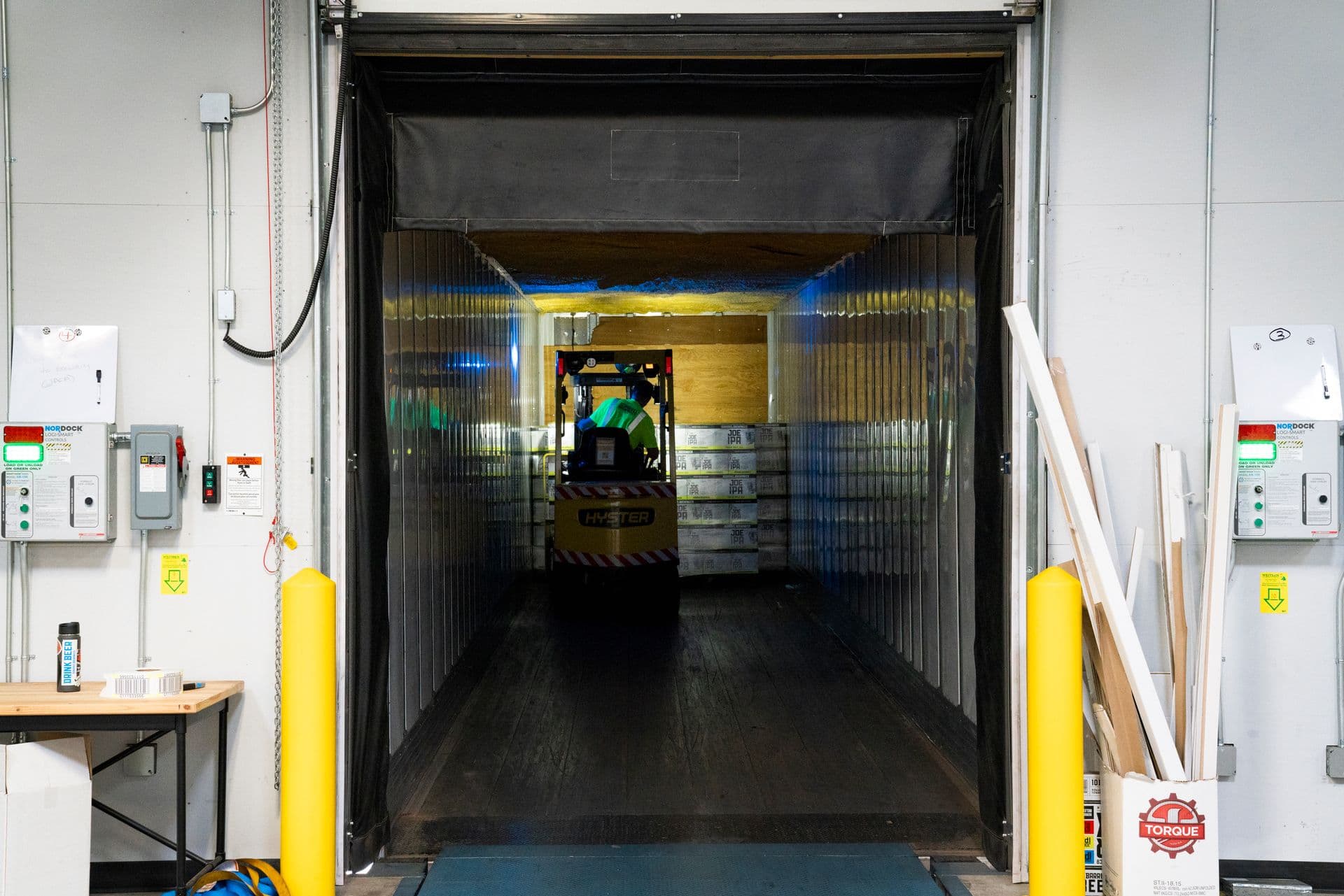 Warehouse floor with palletised stock